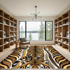 Bold Striated Tiger Stripe Ochre Rug