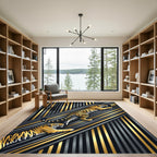 Golden Tiger Art Deco Stripe Rug