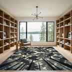 Monochrome Forest Canopy Low Angle View Rug