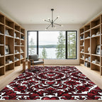 Victorian Crimson Heart Damask Rug