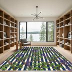 Lavender and Herb Trellis Navy Stripe Rug