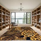 Exotic Leopard Tiger Spots Collage Rug