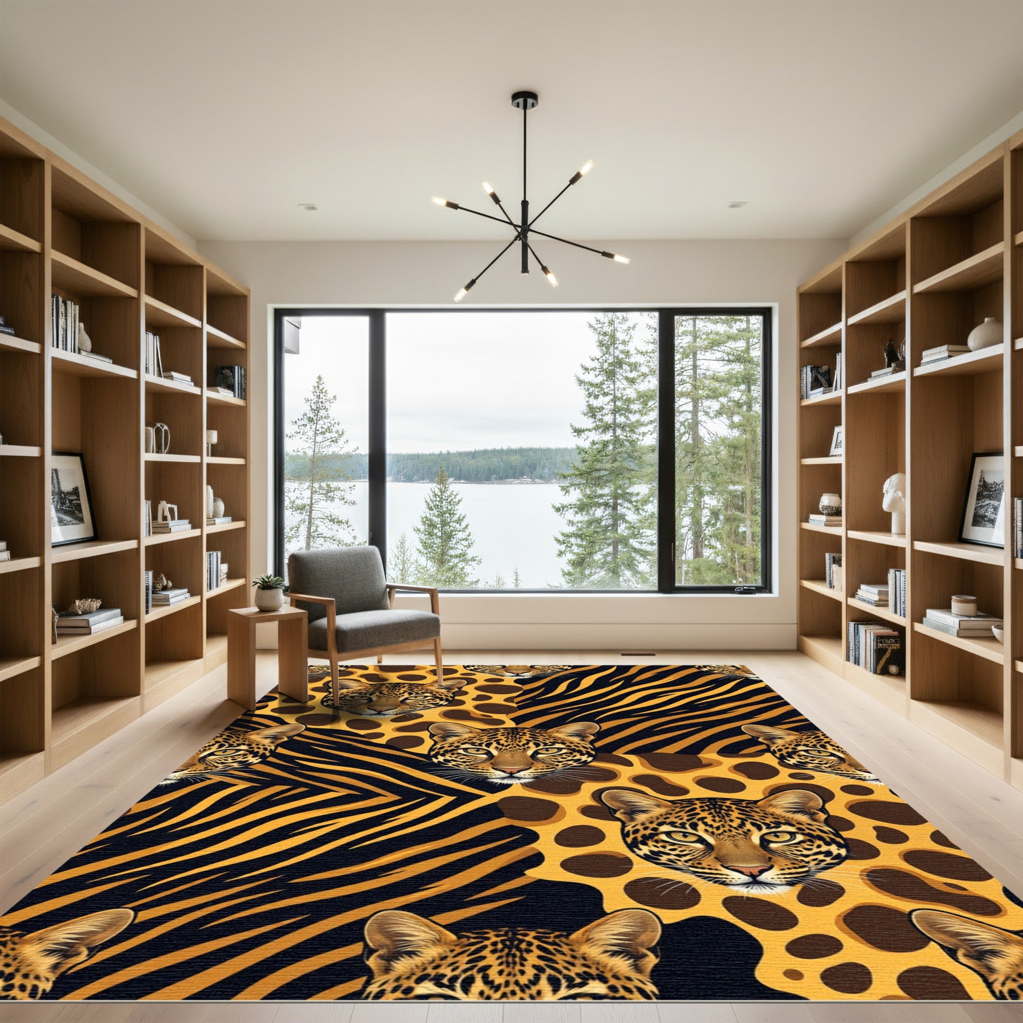 Exotic Leopard Tiger Spots Collage Rug