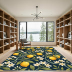Botanical Lemon Grove Navy Orchard Rug