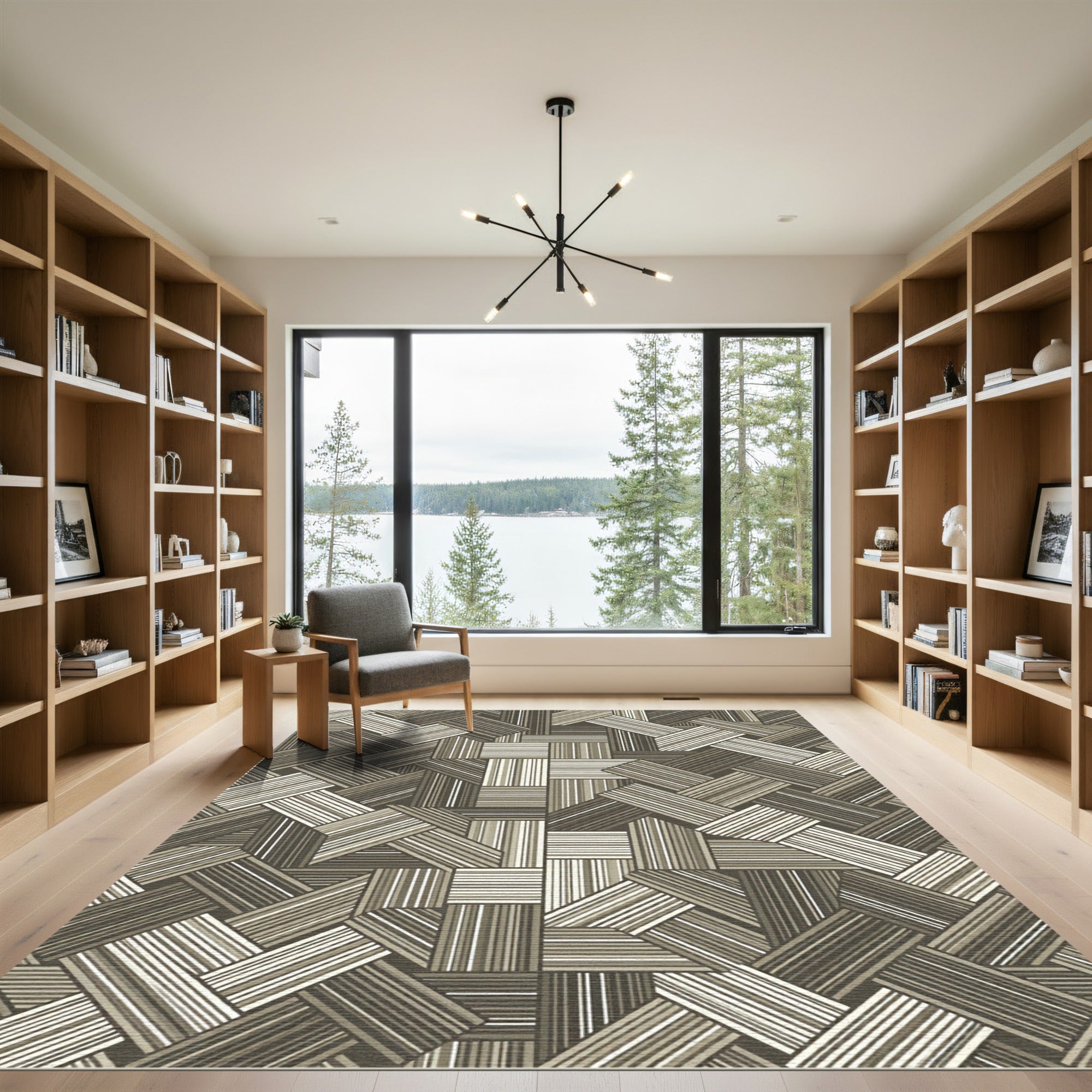 Earthy Tones Striped Interlace Rug