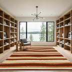 Earthy Tones Wavy Terracotta Striped Rug
