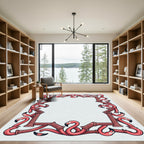 Pink Flamingo Column Border Rug