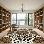 Leopard Spot Faux Fur Faces Rug