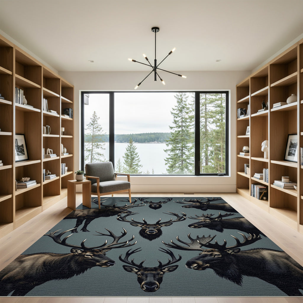 Majestic Stag Wildlife Composition Rug