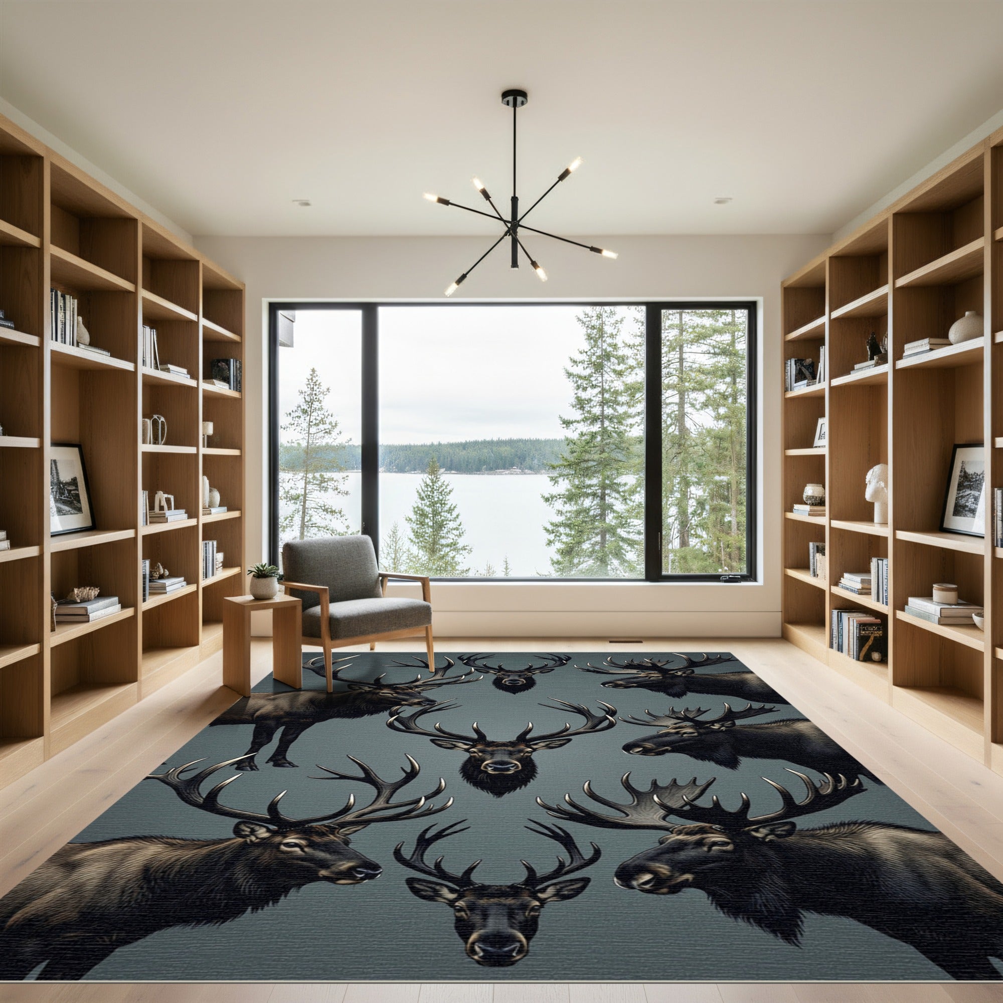 Majestic Stag Wildlife Composition Rug