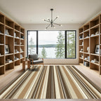 Subtle Vertical Stripes Warm Tones Rug