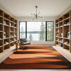 Sunset Ombre Textured Horizontal Brushstroke Rug