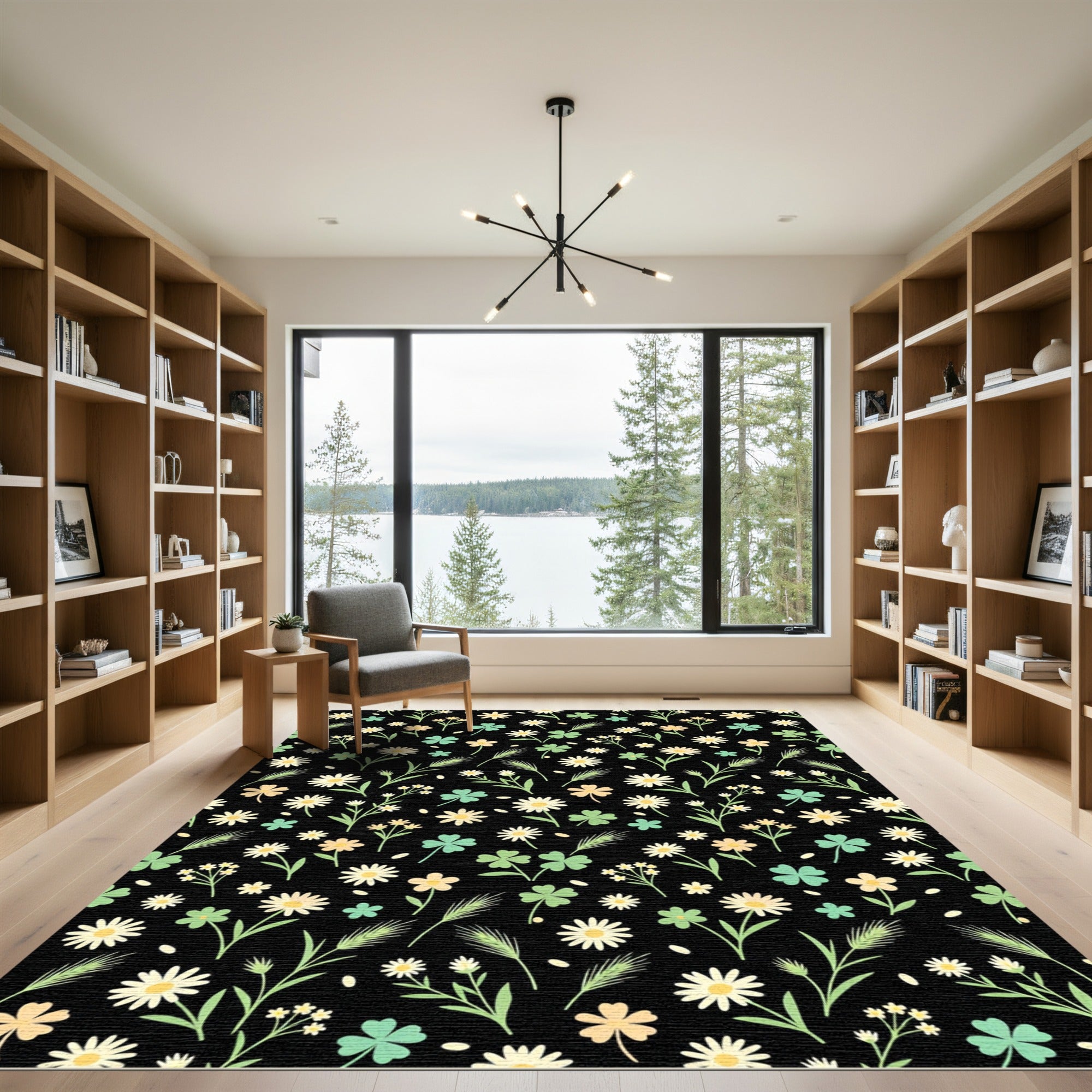 Pastel Meadow Floral Clover Rug