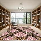 Pink Chain Cheetah Print Medallion Rug