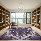 Ornate Plum Floral Star Medallion Rug