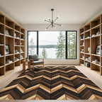 Earthy Tones Chevron Wood Plank Rug