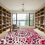 Vibrant Pink Abstract Leopard Spot Circular Rug