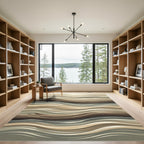 Neutral Tones Wood Grain Flow Rug