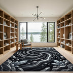 Monochromatic Crystal Swirl Nebula Rug