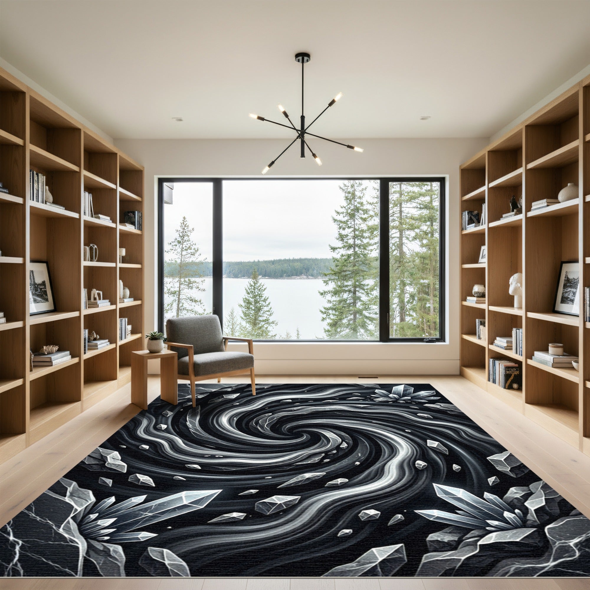 Monochromatic Crystal Swirl Nebula Rug