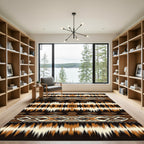 Earthy Brown Tribal Geometric Diamond Rug