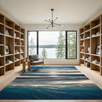 Aerial Blue Ocean Tides Coastal Art Rug
