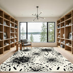 Black White Speckled Starburst Rug
