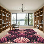 Art Deco Pink Seashell Pattern Rug