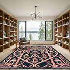 Elegant Blush Pink Lantern Archway Floor Covering Rug