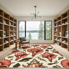 Coastal Coral Shell Ocean Art Rug