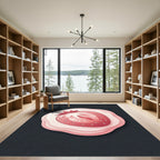 Pink Strawberry Slice Layered Art Rug