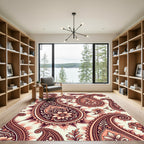 Coral Paisley Floral Medallion Rug