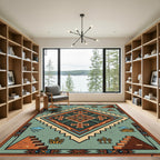 Southwestern Aztec Diamond Earthy Area Rug
