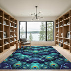 Art Deco Peacock Feather Array Rug