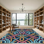 Intricate Nautical Rope Knot Trellis Rug
