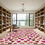 Sweet Cherry Red Hearts Scattered Rug