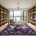 Enchanted Purple Floral Grape Vase Rug