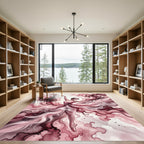 Dreamy Pink Watercolor Ballet Dancer Rug