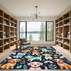 Colorful Puppy Cosmos Space Rainbow Illustration Rug
