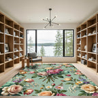 Vintage Pastel Rose Bouquet Collection Rug
