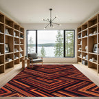 Tribal Geometric Zigzag Brown Rug