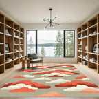 Retro Terracotta and Cream Cloudscape Rug