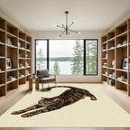Brown Tabby Stretching Cat Rug