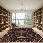 Earthy Aztec Geometric Diamond Art Rug