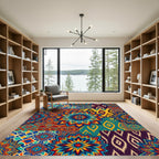 Vibrant Patchwork Medallion Geometric Rug