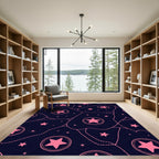 Pink Star Constellation Nebula Rug