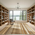 Neutral Tone Vertical Stripe Composition Rug