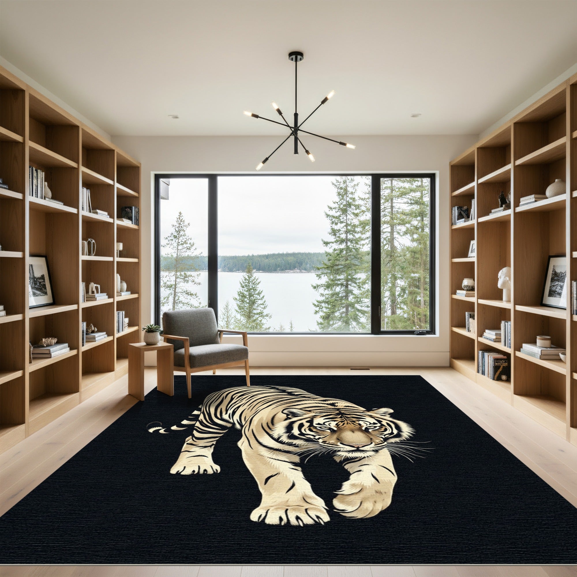 Majestic Tiger With Black Stripes Rug