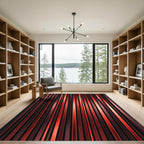 Crimson Gradient Vertical Stripe Rug