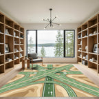 Abstract Highway Junction Desert Earth Tones Rug